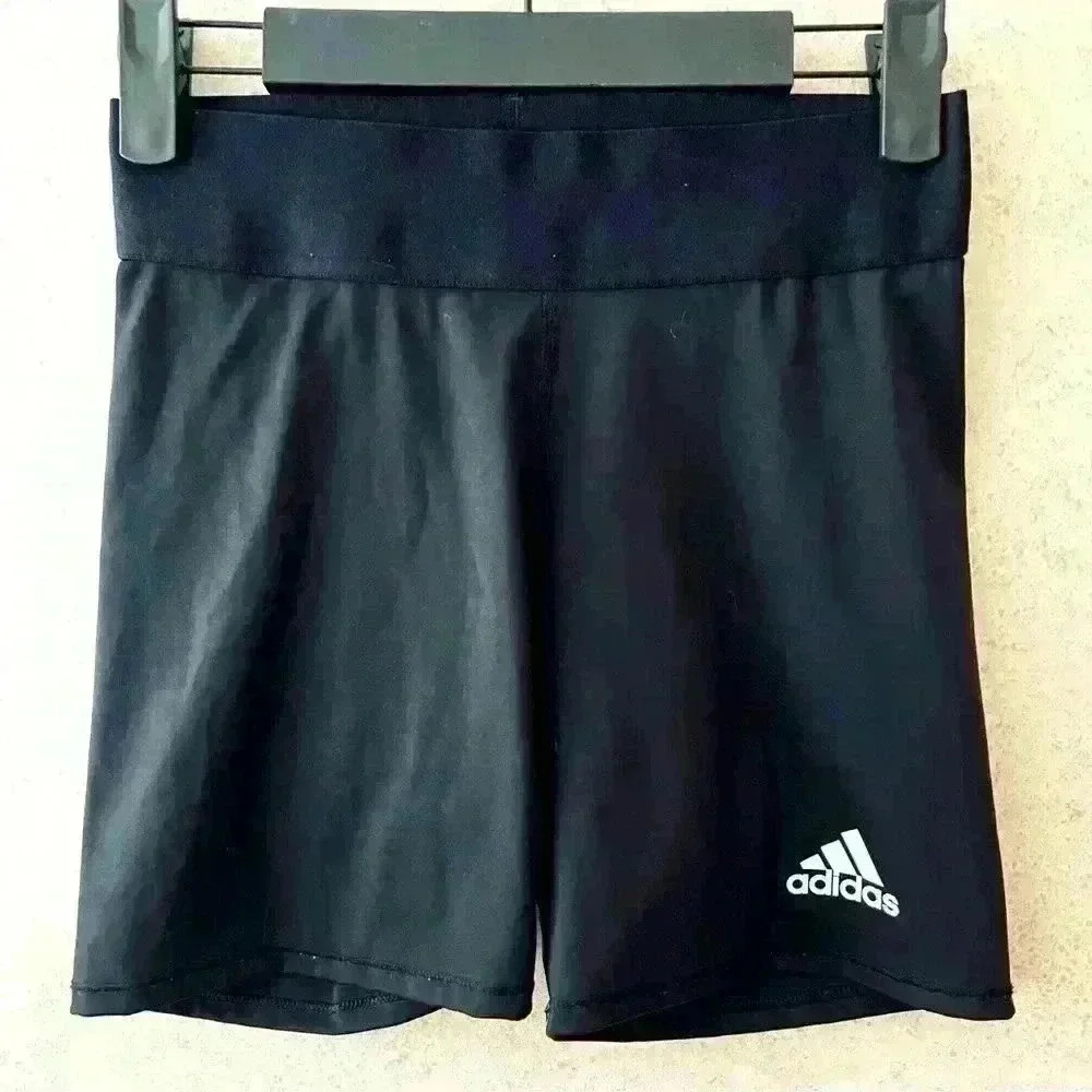 ADIDAS TECHFIT WOMENS BLACK COMPRESSION ATHLETIC SHORTS SIZE S‎